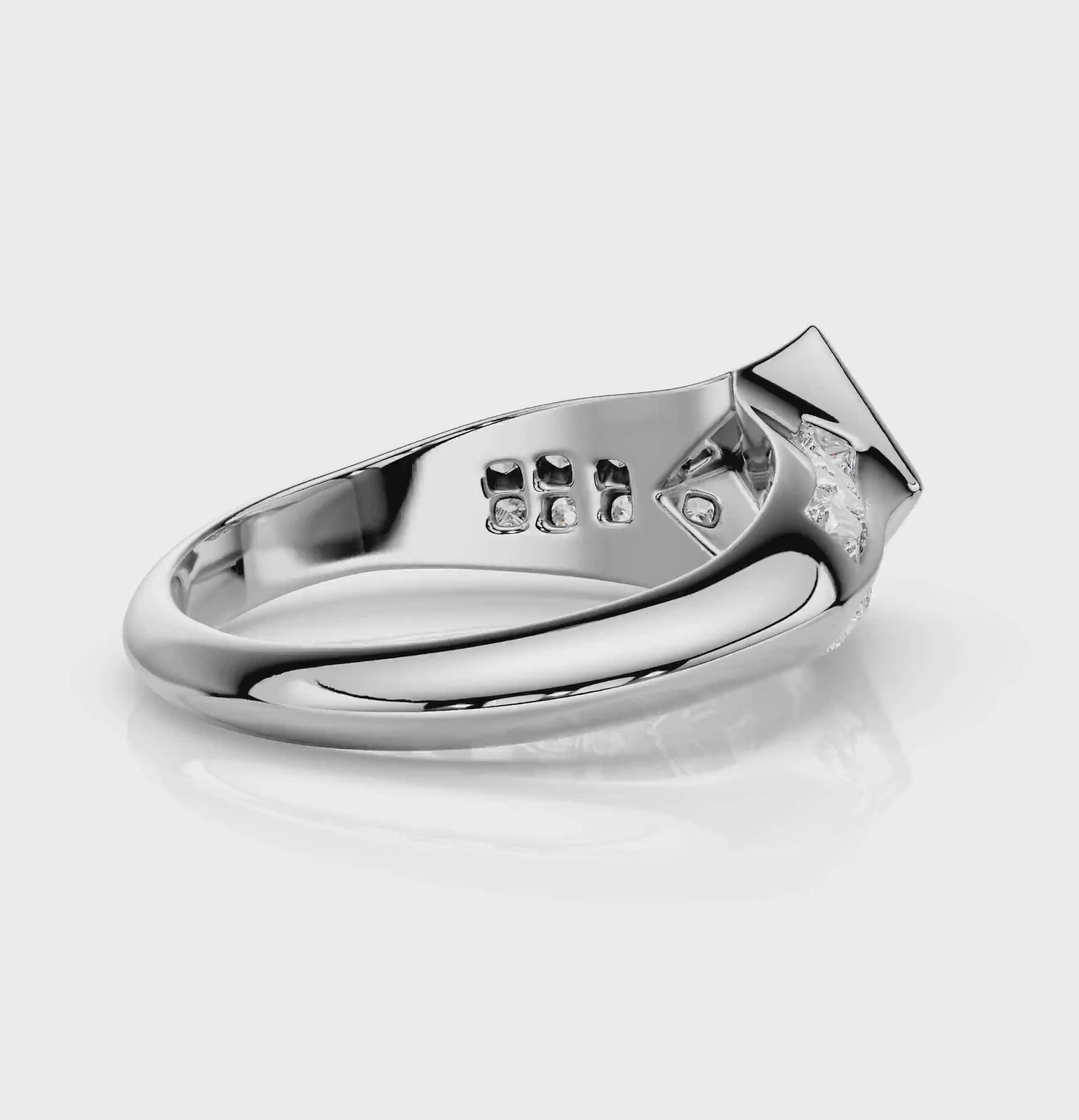 1.35-2.50 CT Princess Cut Natural Diamonds - Engagement Ring