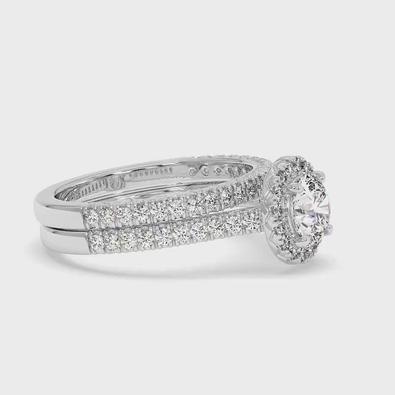 1.20-3.70 CT Round Cut Lab Grown Diamonds - Bridal Set