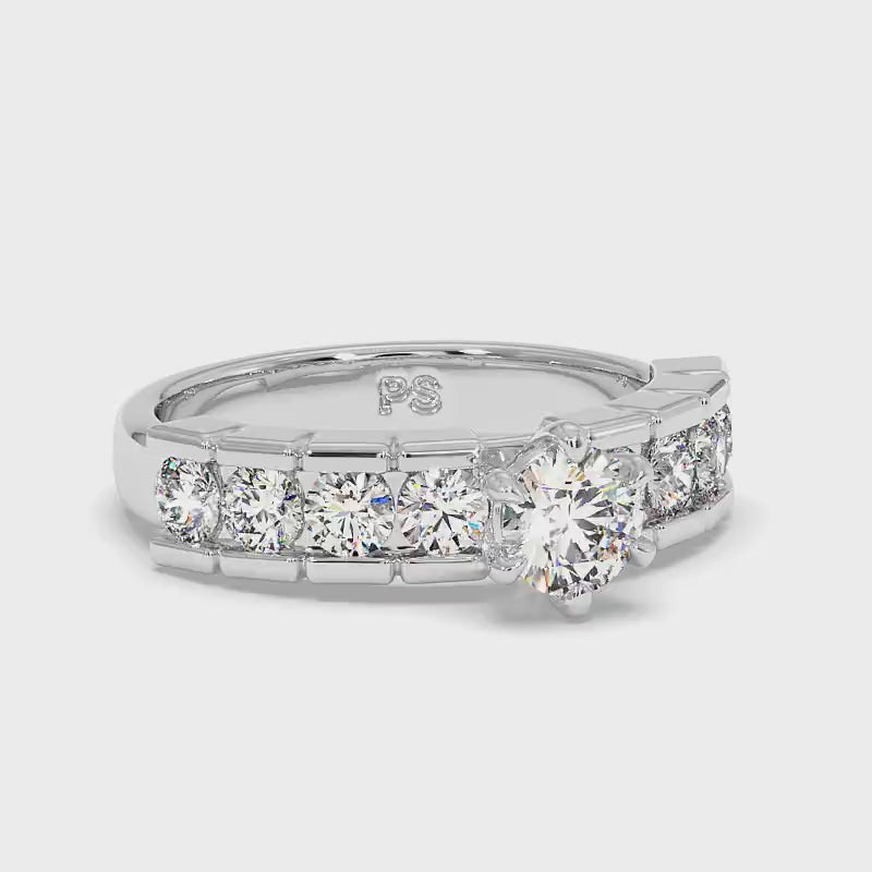 1.55-4.05 CT Round Cut Lab Grown Diamonds - Engagement Ring