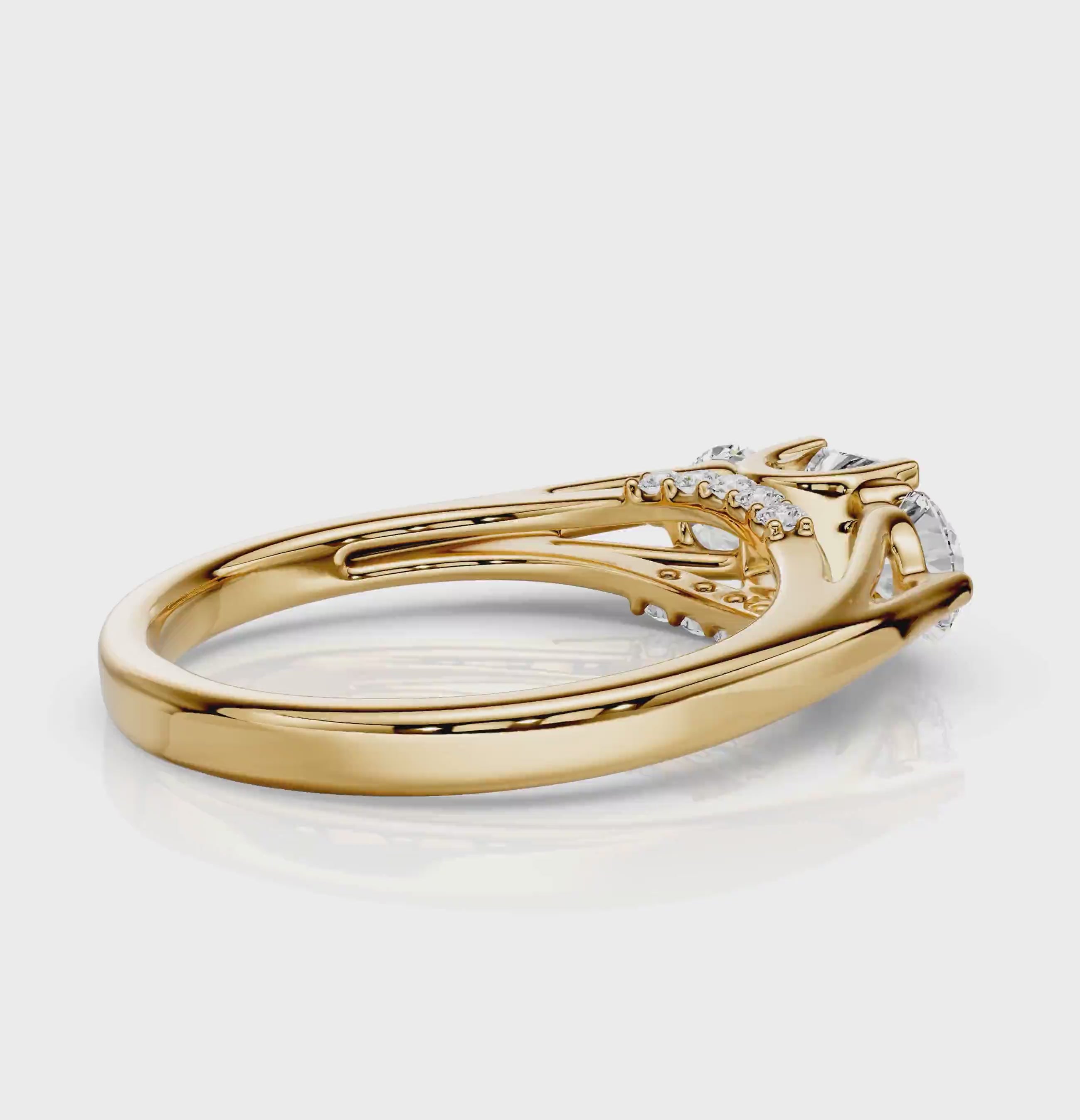 0.90-2.05 CT Princess &amp; Round Cut Natural Diamonds - Engagement Ring