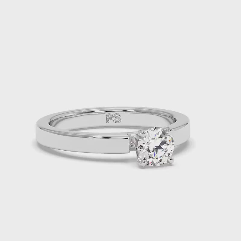 0.50-3.00 CT Round Cut Lab Grown Diamonds - Solitaire Ring