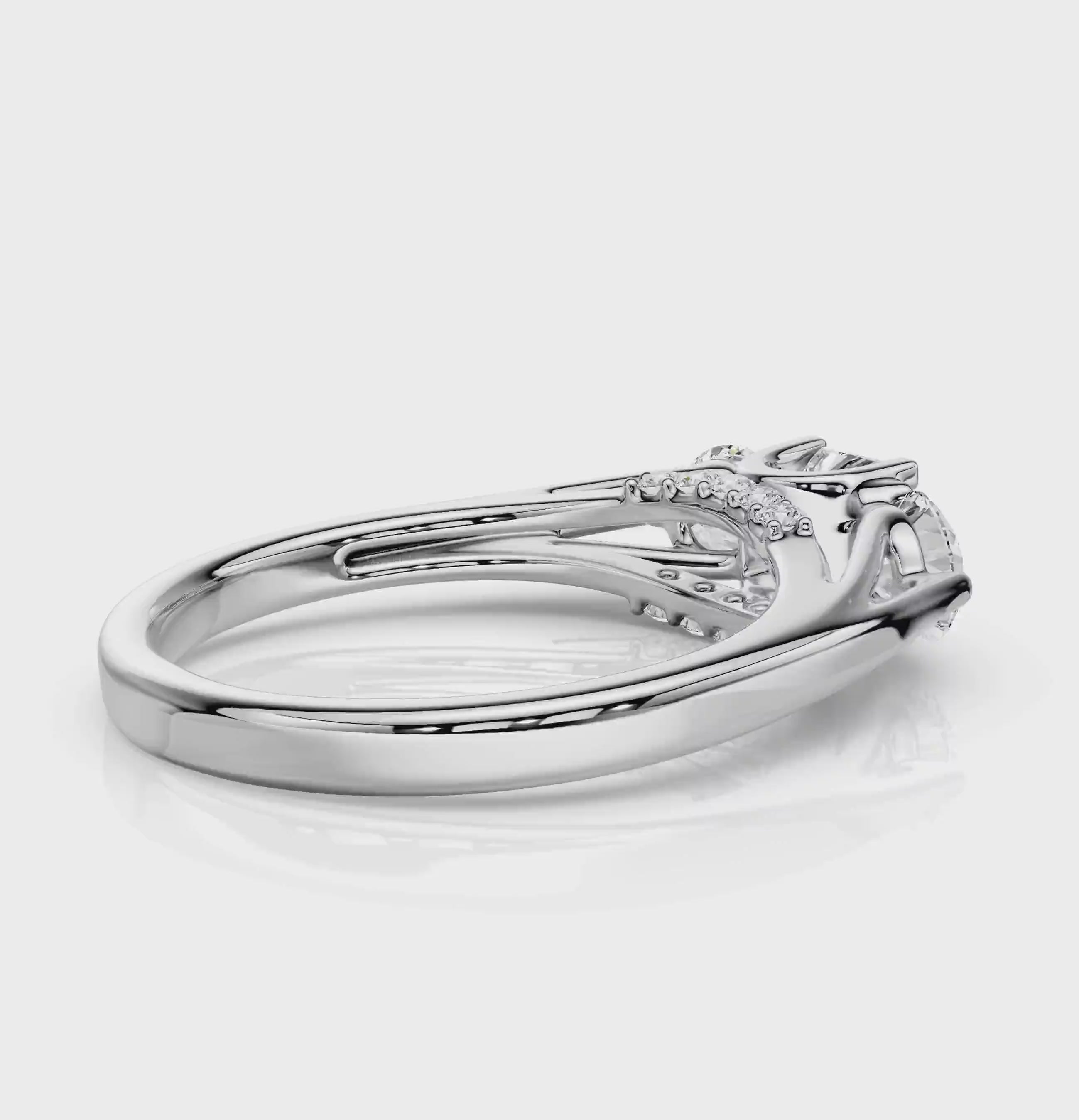 0.90-2.05 CT Princess &amp; Round Cut Natural Diamonds - Engagement Ring