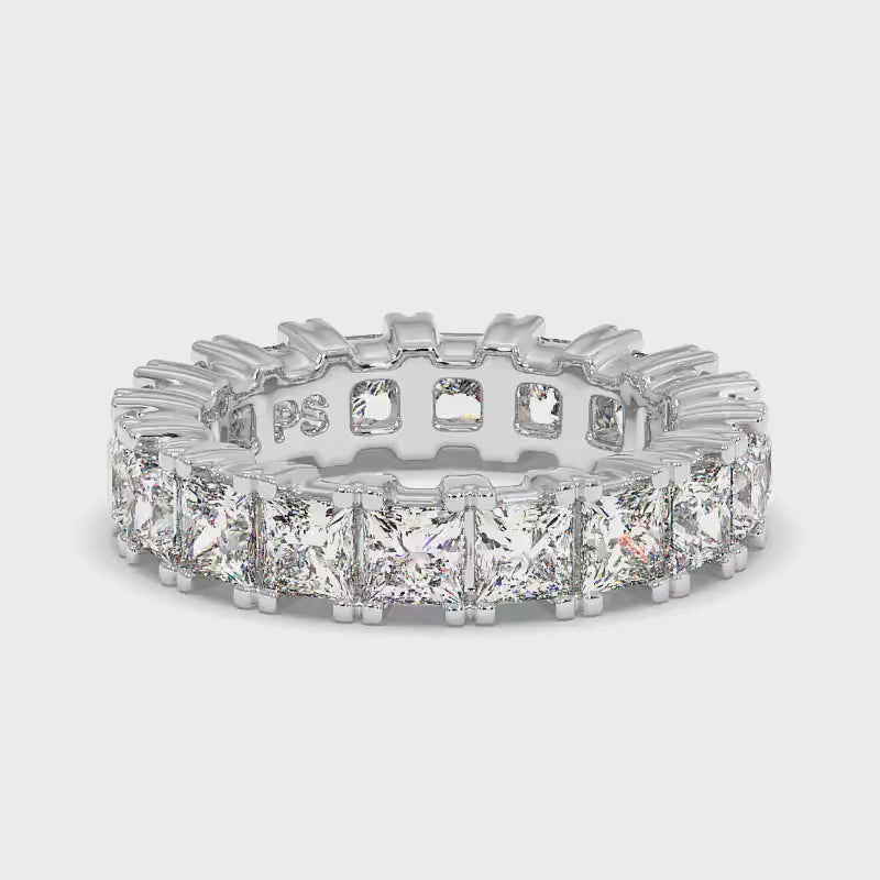 4.60 CT Princess Cut Diamonds - Eternity Ring