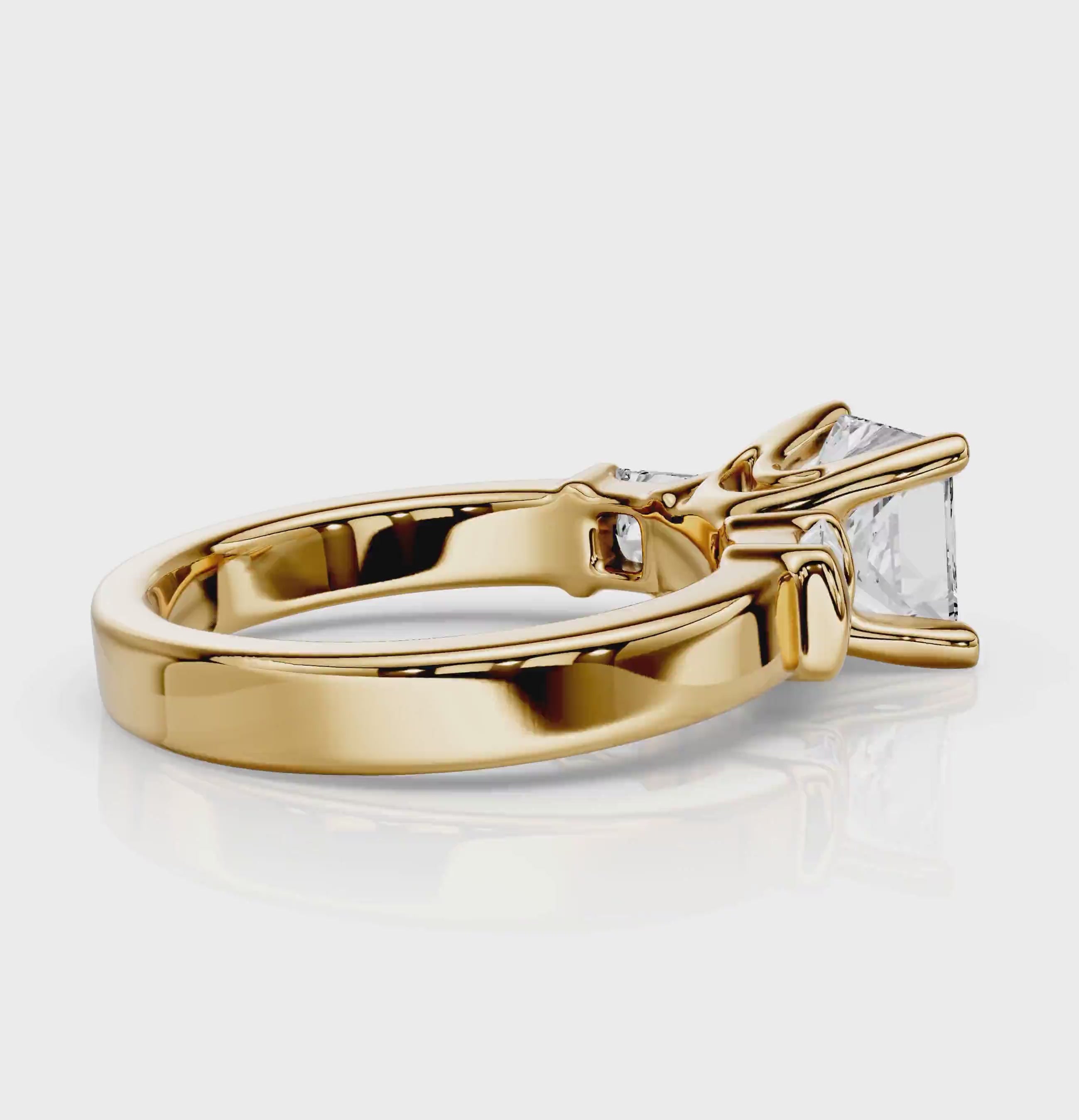 0.85-2.00 CT Princess Cut Natural Diamonds - Engagement Ring