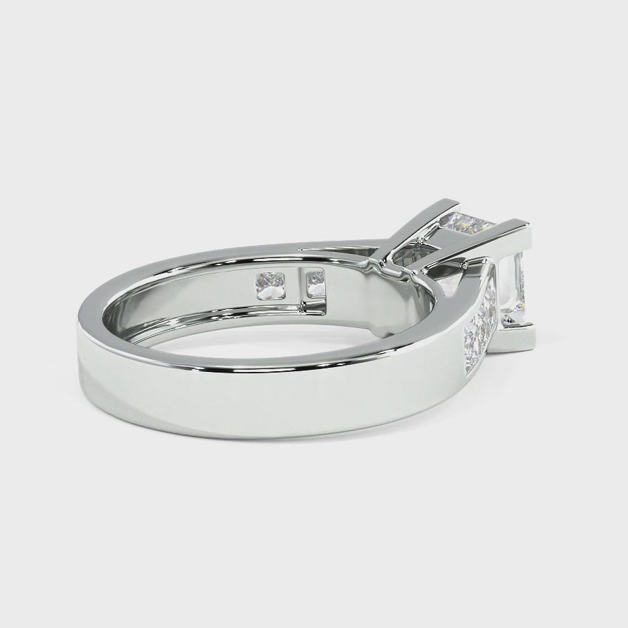 1.30-3.80 CT Princess Cut Lab Grown Diamonds - Engagement Ring