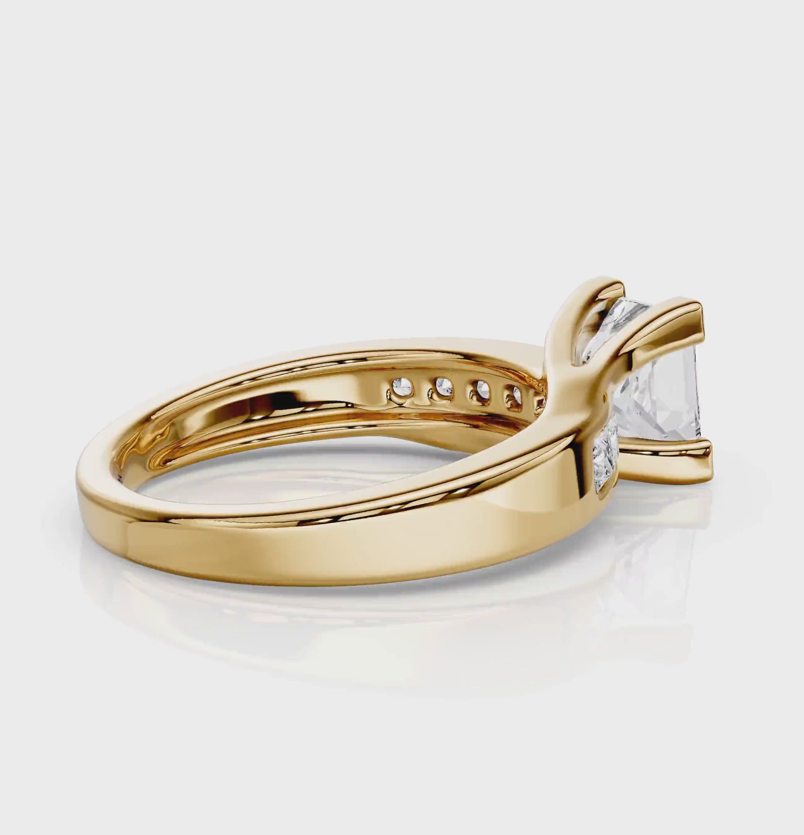 0.80-1.95 CT Princess Cut Natural Diamonds - Engagement Ring