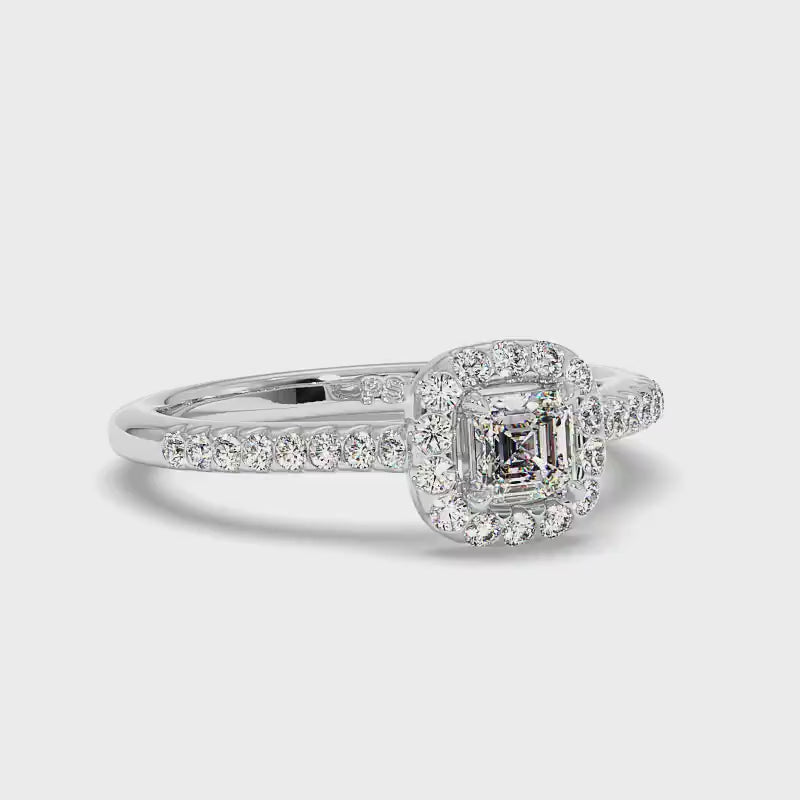 0.70-1.85 CT Round &amp; Ascher Cut Diamonds - Engagement Ring
