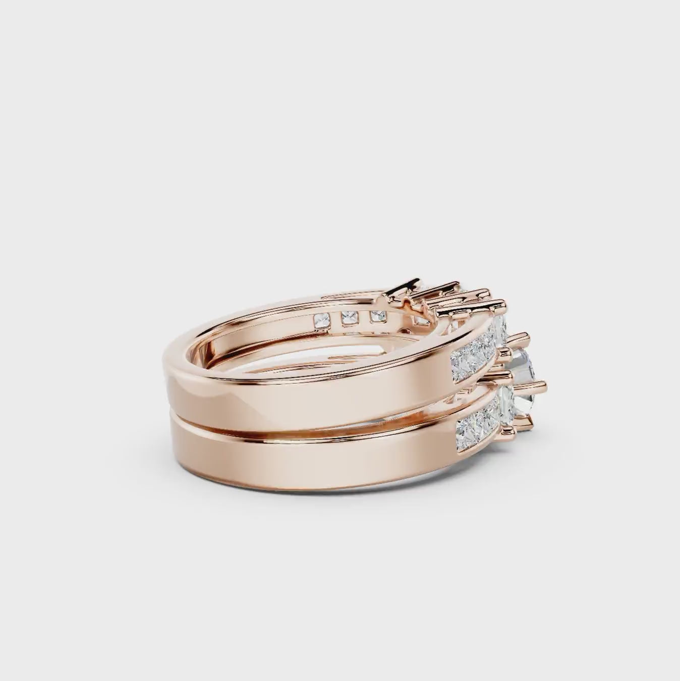 2.45-7.95 CT Princess Cut Diamonds - Bridal Set