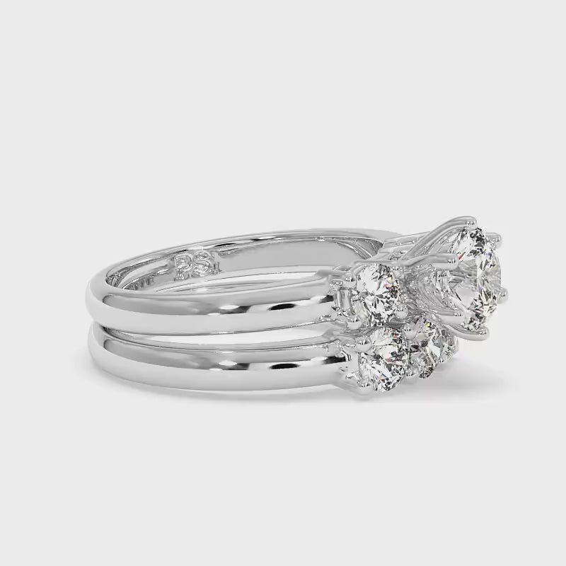 1.35-2.50 CT Round Cut Diamonds - Bridal Set
