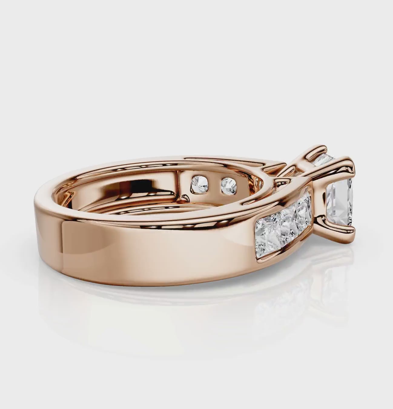 1.30-6.80 CT Princess Cut Diamonds - Engagement Ring