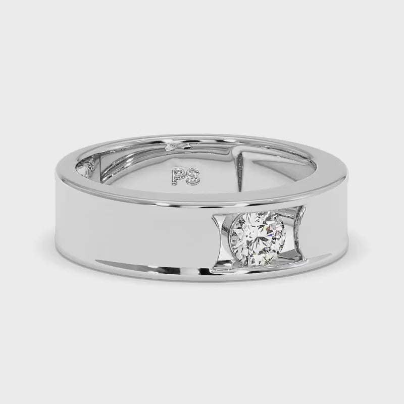 0.35 CT Round Cut Diamonds - Mens Wedding Band