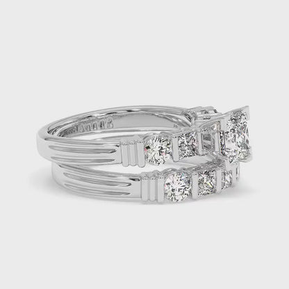 2.05-4.55 CT Round &amp; Princess Cut Lab Grown Diamonds - Bridal Set