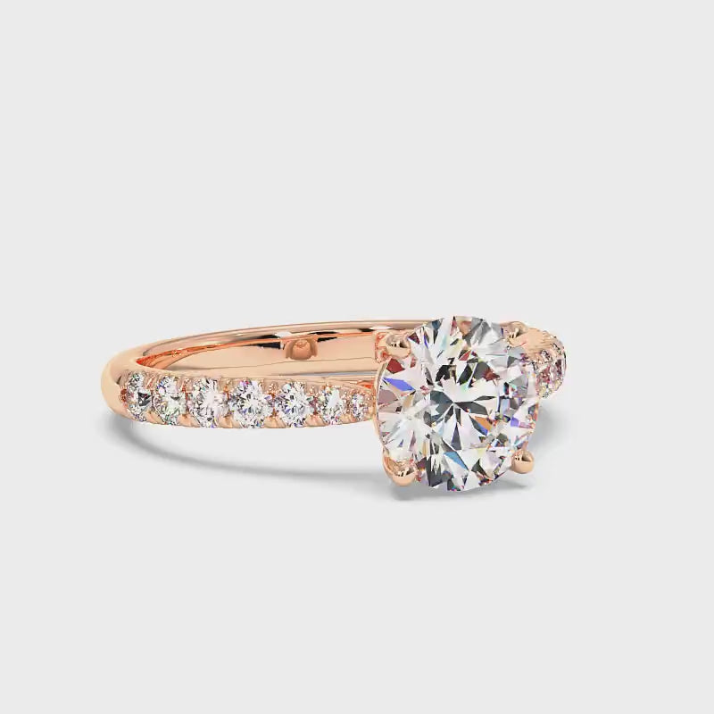 0.85-3.35 CT Round Cut Lab Grown Diamonds - Engagement Ring