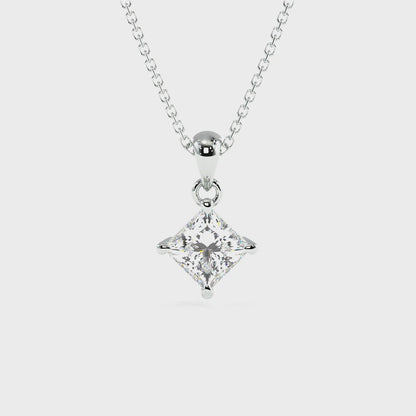 0.50-3.00 CT Princess Cut Lab Grown Diamonds - Solitaire Pendant
