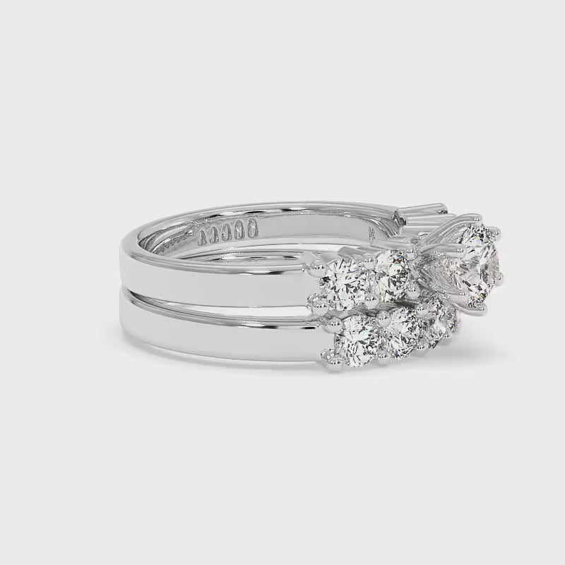 1.75-2.90 CT Round Cut Diamonds - Bridal Set