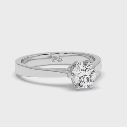 0.50-3.00 CT Round Cut Lab Grown Diamonds - Solitaire Ring