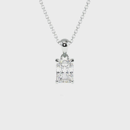 0.50-3.00 CT Radiant Cut Lab Grown Diamonds - Solitaire Pendant