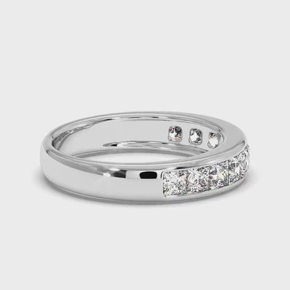 1.65 CT Princess Cut Lab Grown Diamonds - Wedding Band