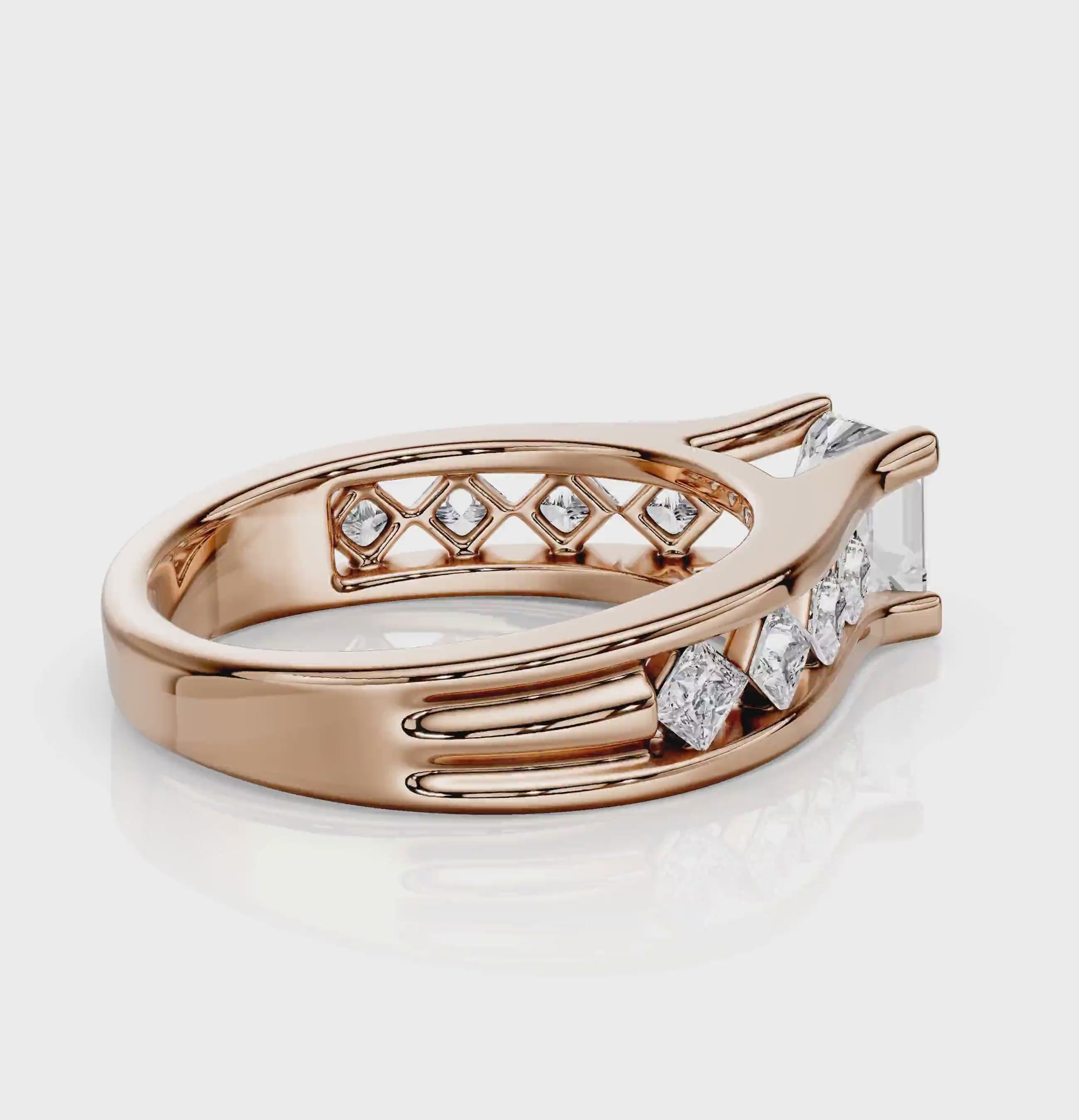 1.15-2.30 CT Princess Cut Natural Diamonds - Engagement Ring