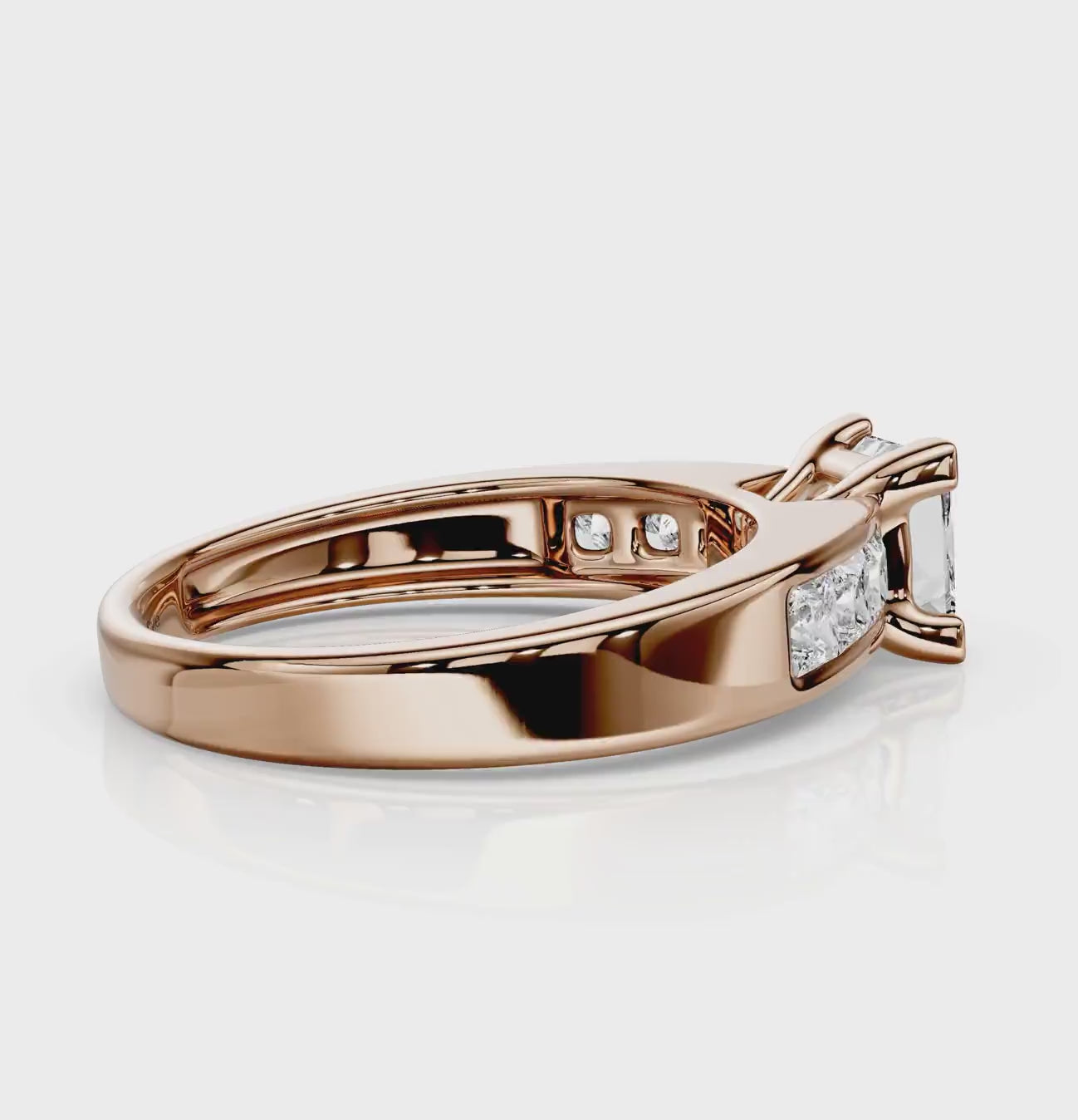 1.15-2.30 CT Princess Cut Natural Diamonds - Engagement Ring