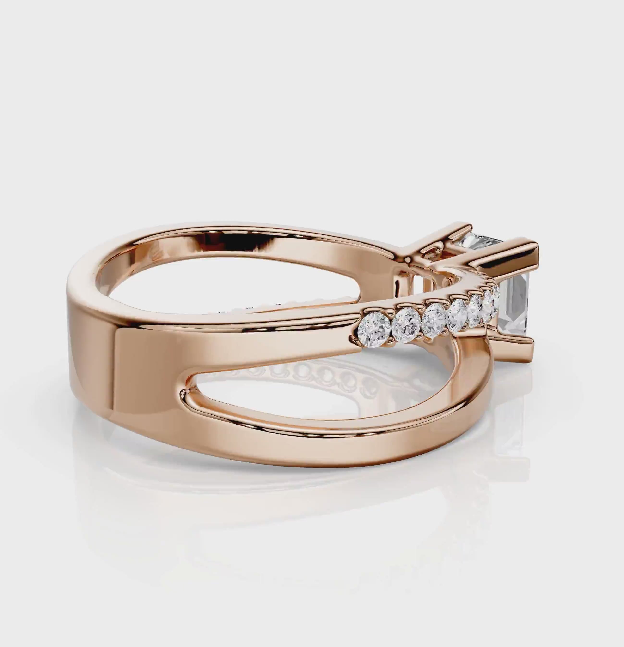 0.60-1.75 CT Princess &amp; Round Cut Natural Diamonds - Engagement Ring