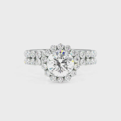 1.30-3.80 CT Round Cut Lab Grown Diamonds - Bridal Set