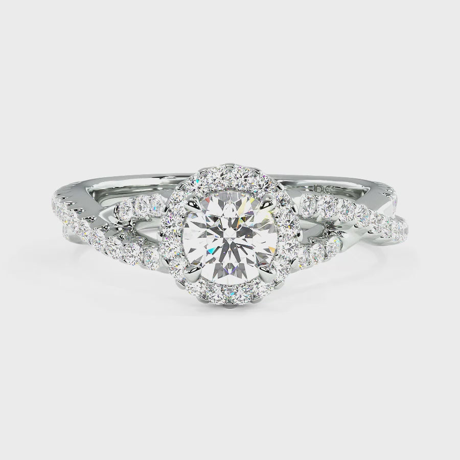 Affordable 1.00 CT Round cut Diamond Engagement Ring in 14KT White Gold
