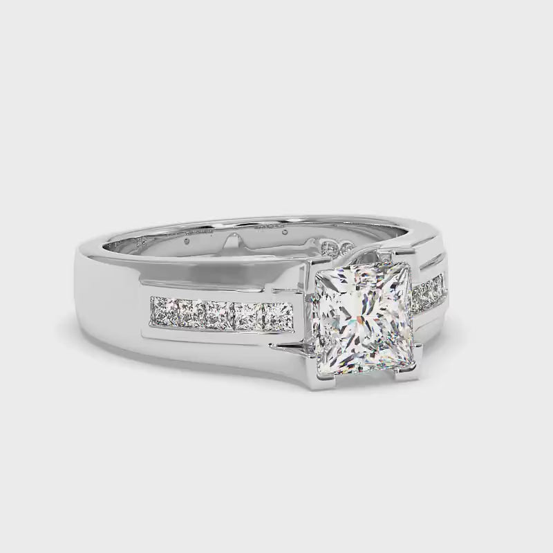 0.70-1.85 CT Princess Cut Diamonds - Engagement Ring