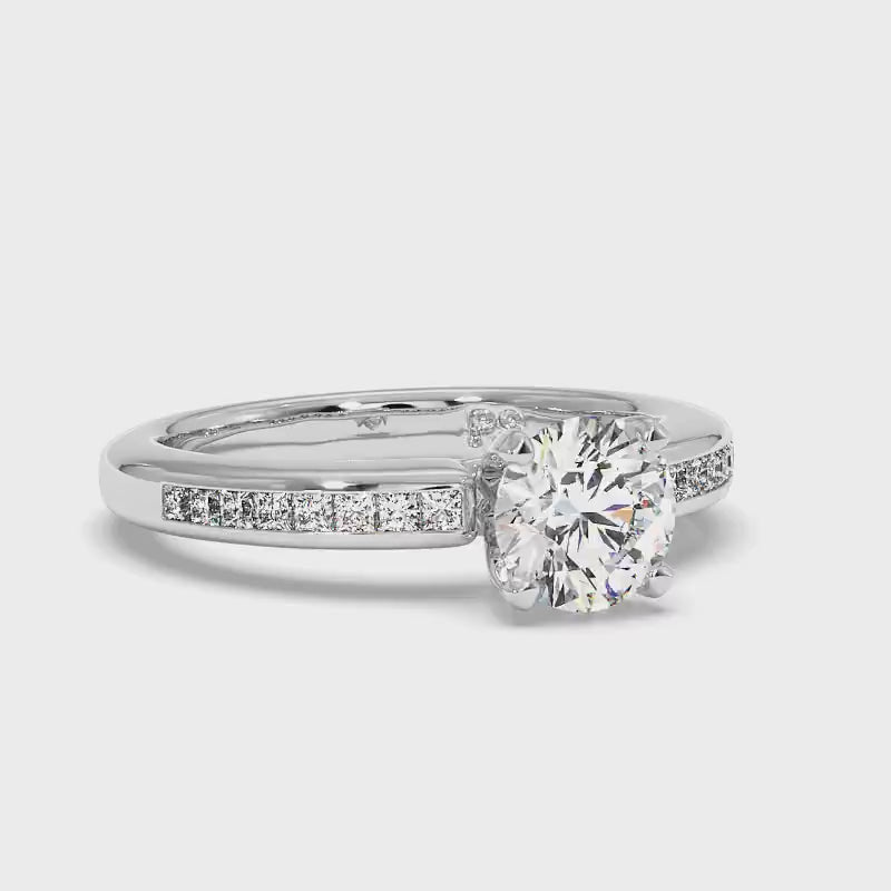 0.67-1.82 CT Princess &amp; Round Cut Diamonds - Engagement Ring