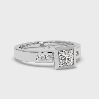 0.70-3.20 CT Princess Cut Lab Grown Diamonds - Engagement Ring