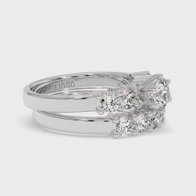 1.90-4.40 CT Round Cut Lab Grown Diamonds - Bridal Set