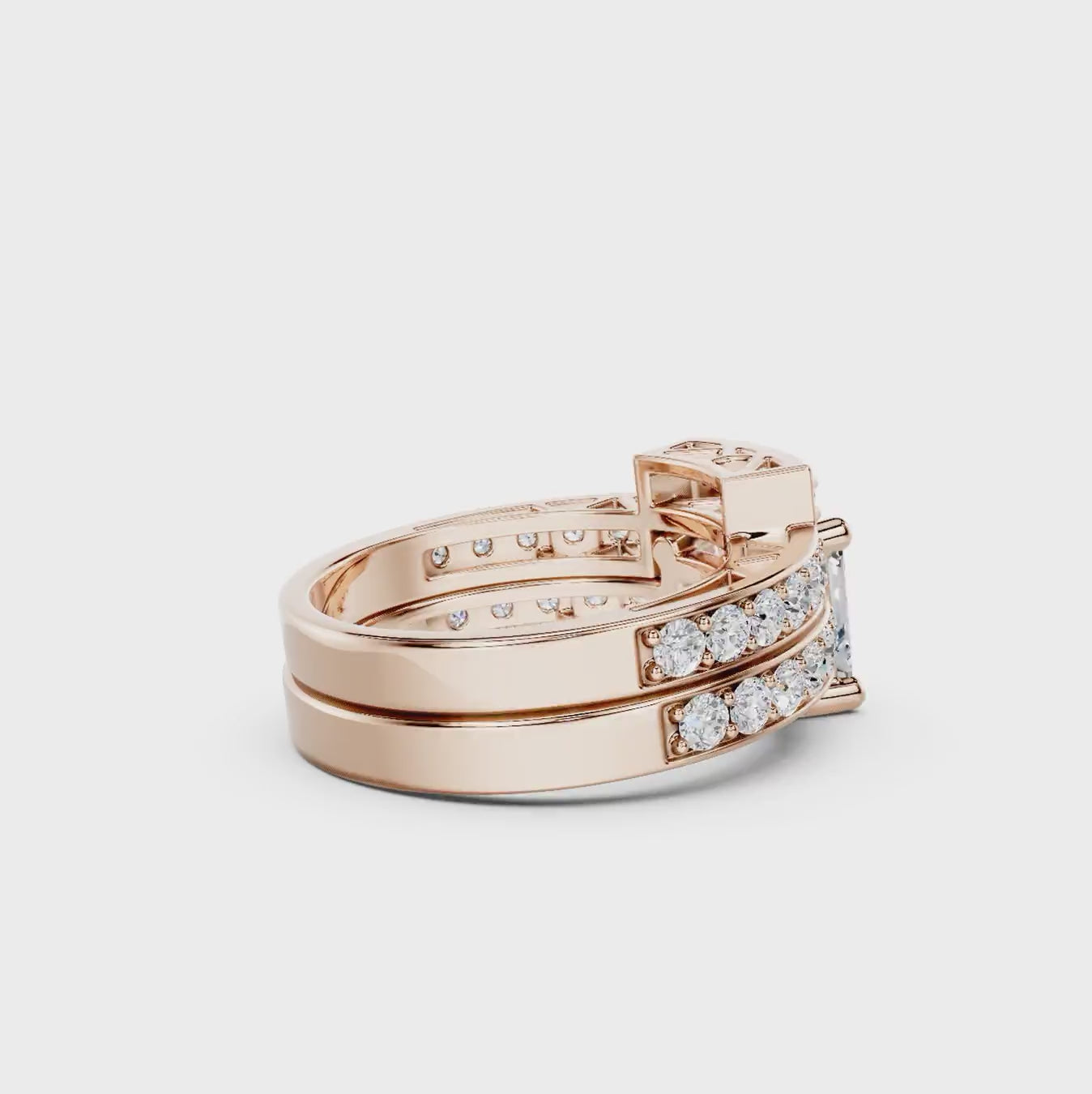 1.60-7.10 CT Princess &amp; Round Cut Diamonds - Bridal Set