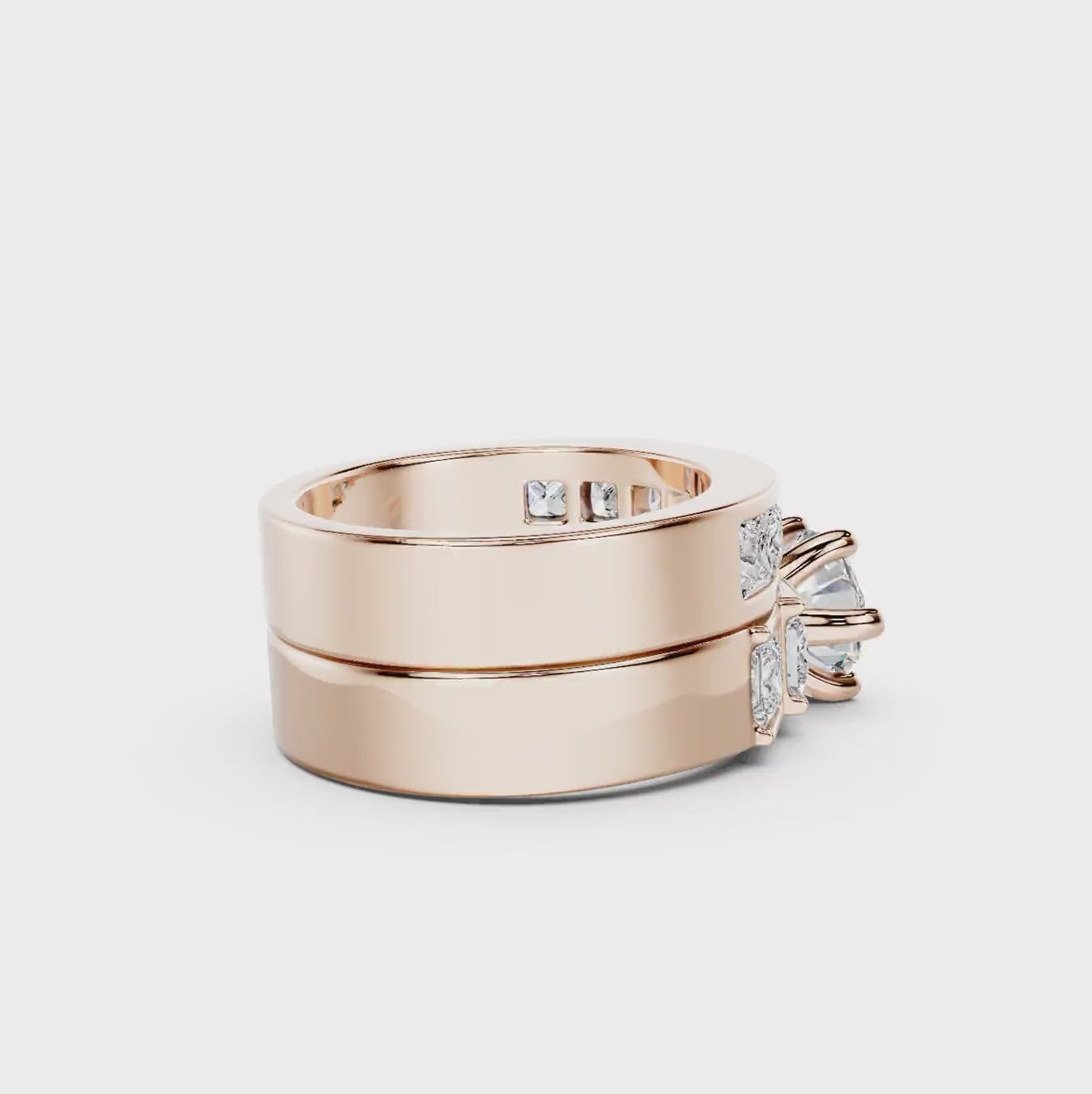 2.50-8.00 CT Princess &amp; Round Cut Diamonds - Bridal Set