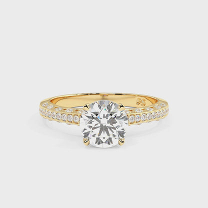 0.75-3.25 CT Round Cut Lab Grown Diamonds - Engagement Ring