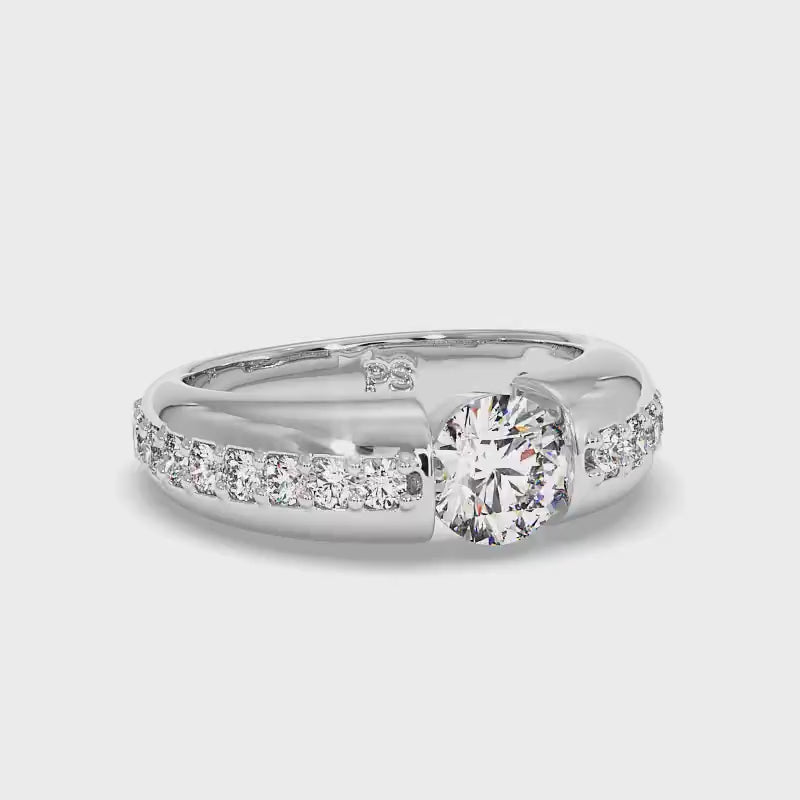 1.00-3.50 CT Round Cut Lab Grown Diamonds - Engagement Ring