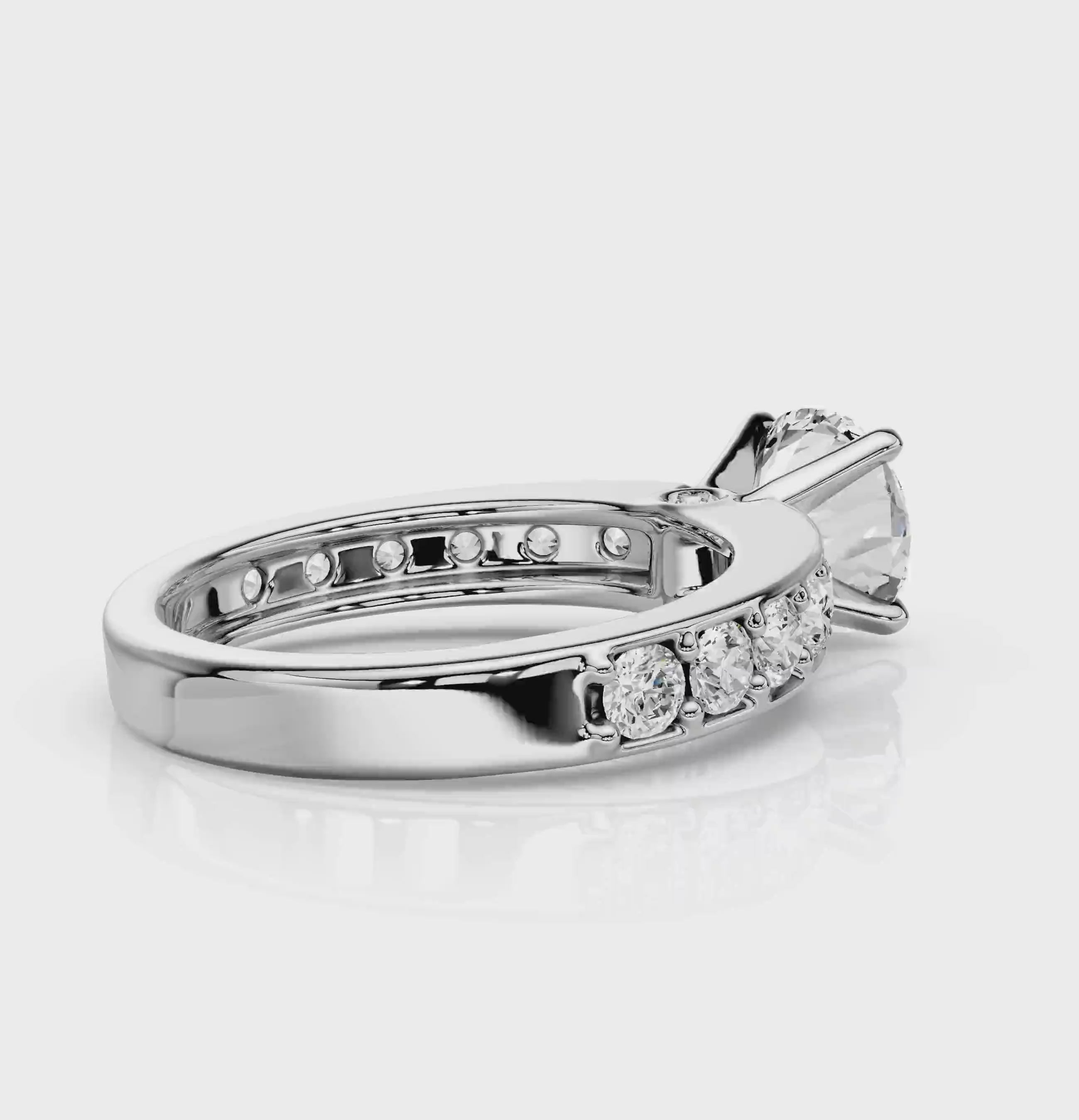 1.15-2.30 CT Princess &amp; Round Cut Natural Diamonds - Engagement Ring