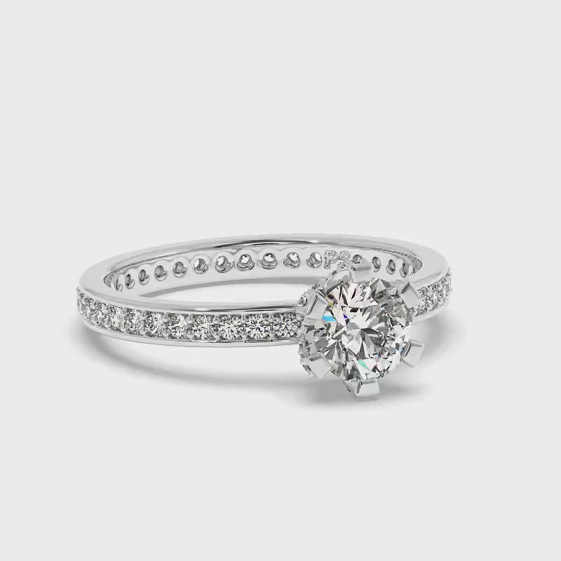 1.05-3.55 CT Round Cut Lab Grown Diamonds - Engagement Ring