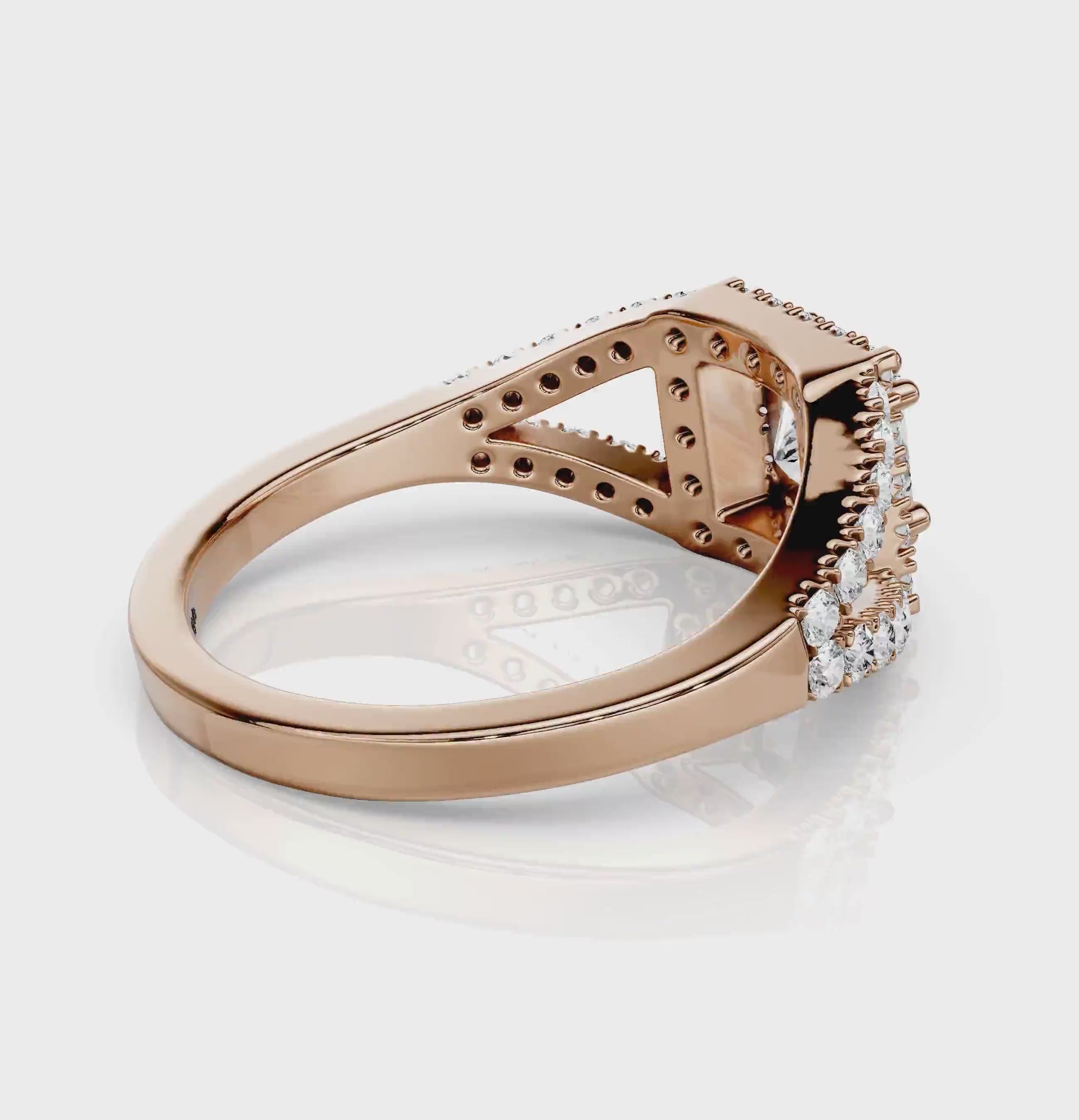 0.80-1.95 CT Princess &amp; Round Cut Natural Diamonds - Engagement Ring