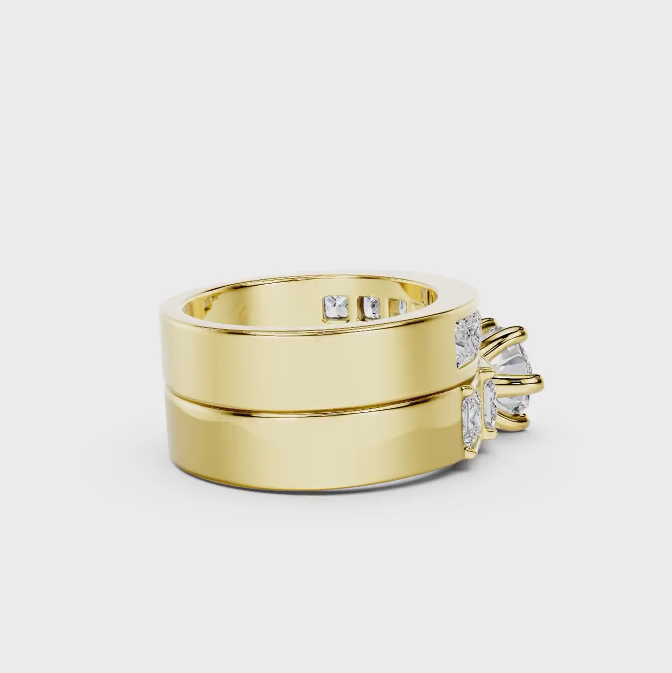 2.50-8.00 CT Princess &amp; Round Cut Diamonds - Bridal Set