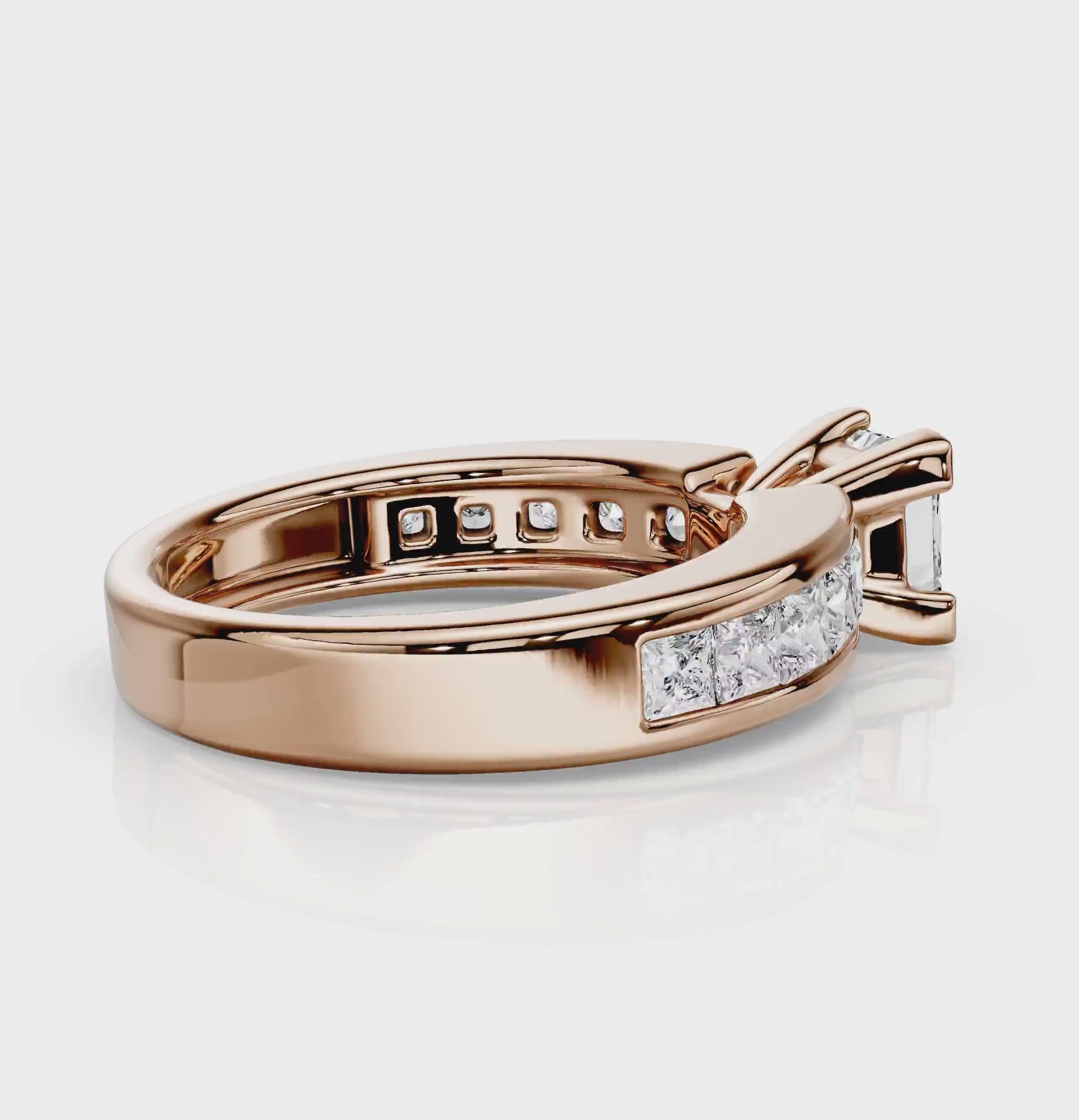 1.55-2.70 CT Princess Cut Natural Diamonds - Engagement Ring