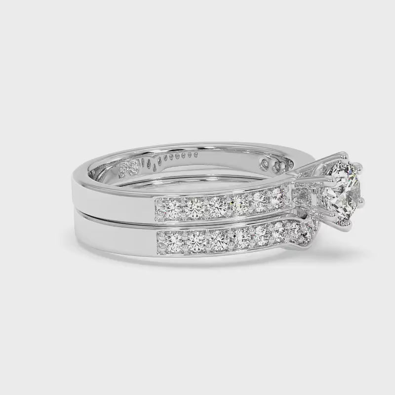 0.95-2.10 CT Round Cut Diamonds - Bridal Set