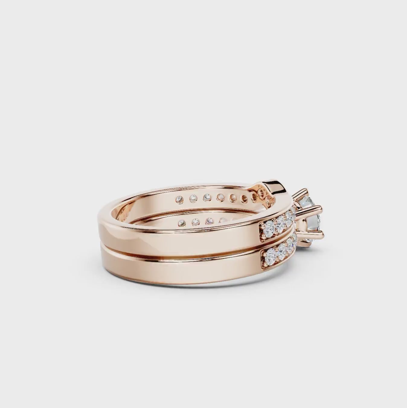 1.10-6.60 CT Round Cut Diamonds - Bridal Set