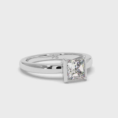 0.50-3.00 CT Princess Cut Lab Grown Diamonds - Solitaire Ring