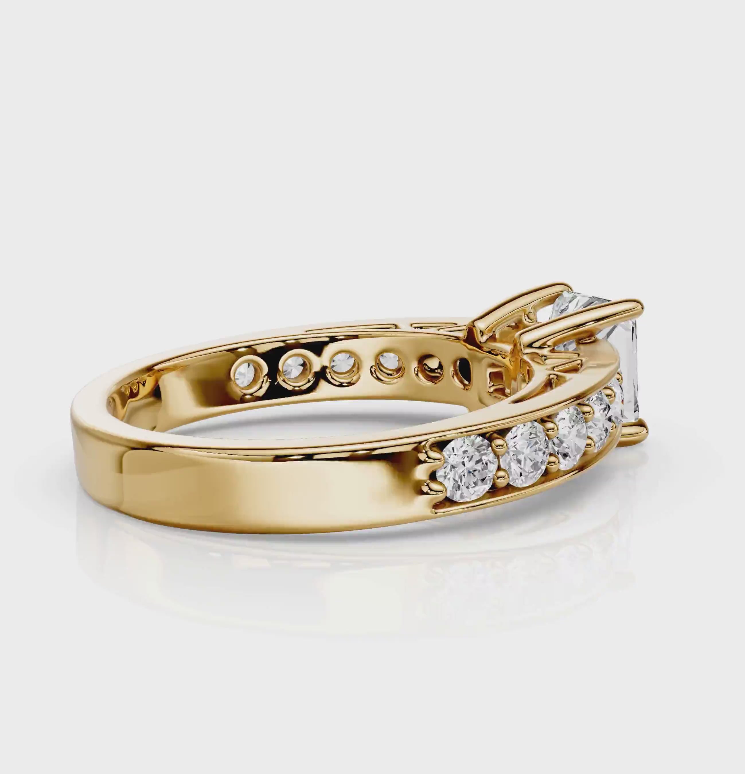 0.85-2.00 CT Princess &amp; Round Cut Natural Diamonds - Engagement Ring