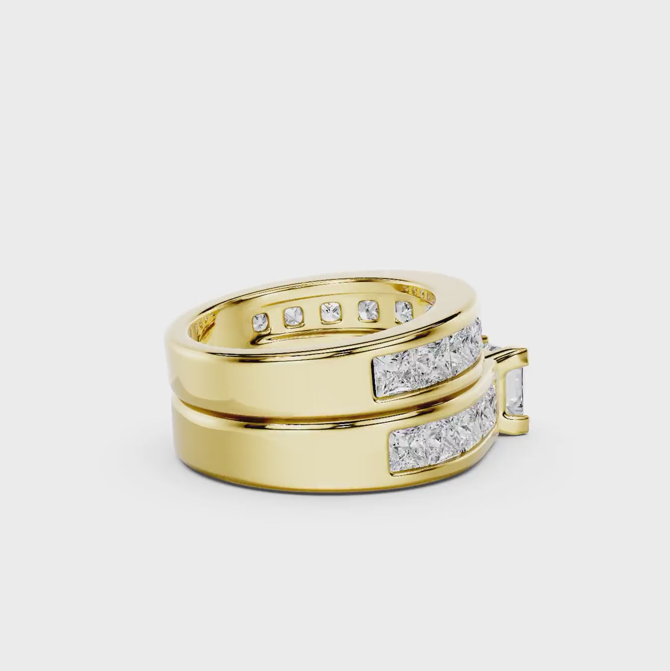 2.50-8.00 CT Princess Cut Diamonds - Bridal Set