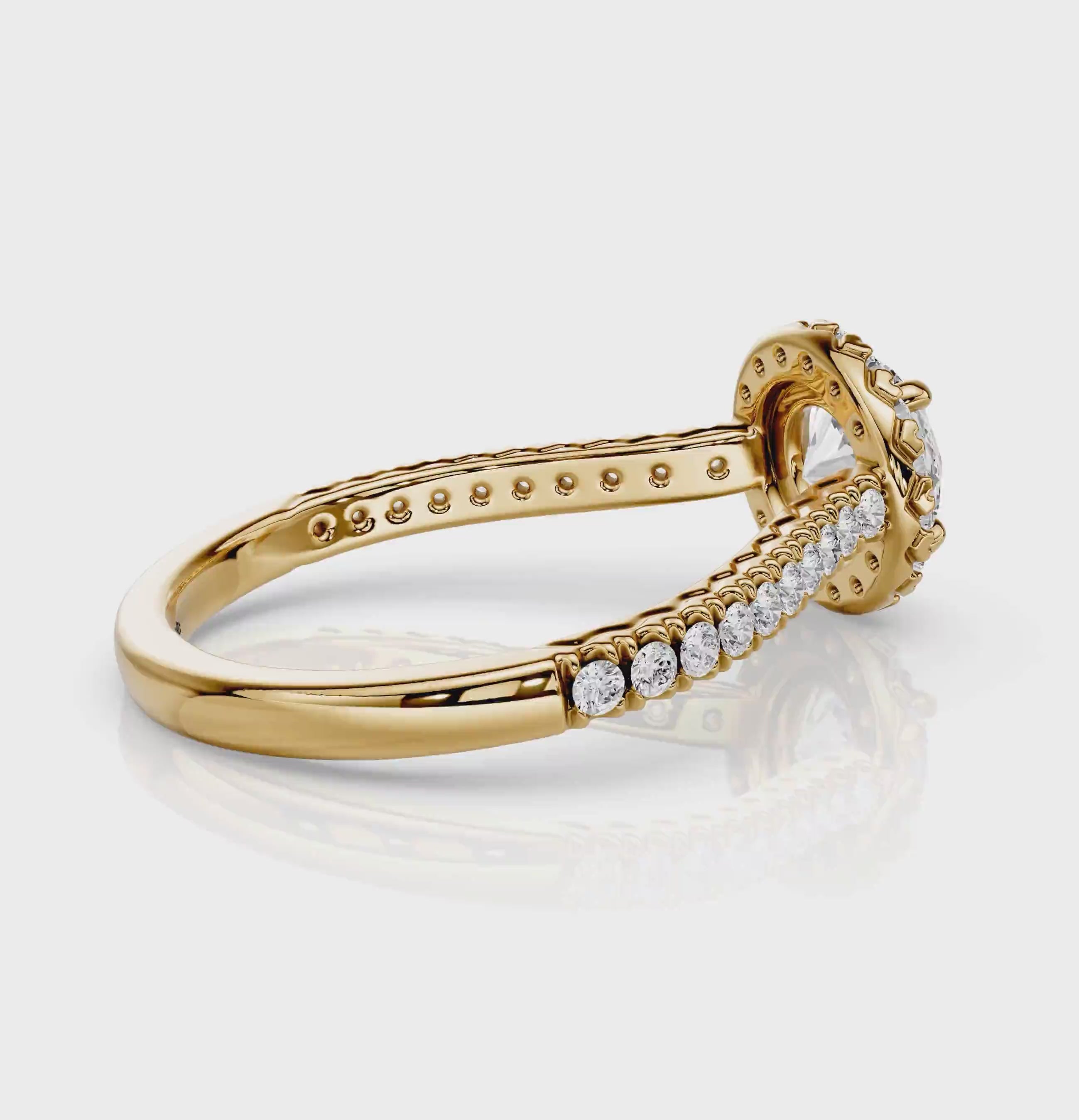 0.95-6.45 CT Round Cut Diamonds - Halo Rings