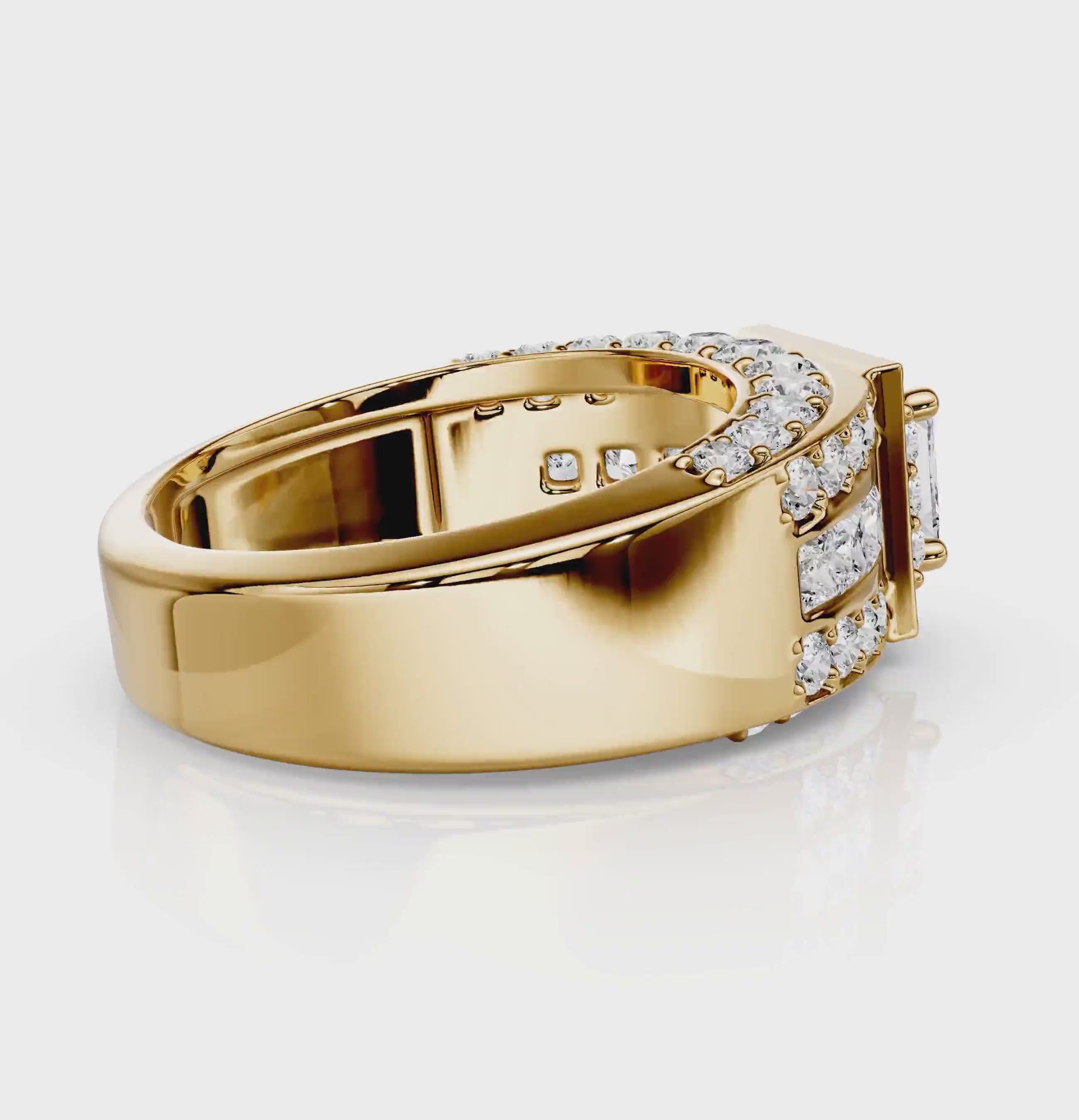 2.80-3.95 CT Princess &amp; Round Cut Natural Diamonds - Engagement Ring