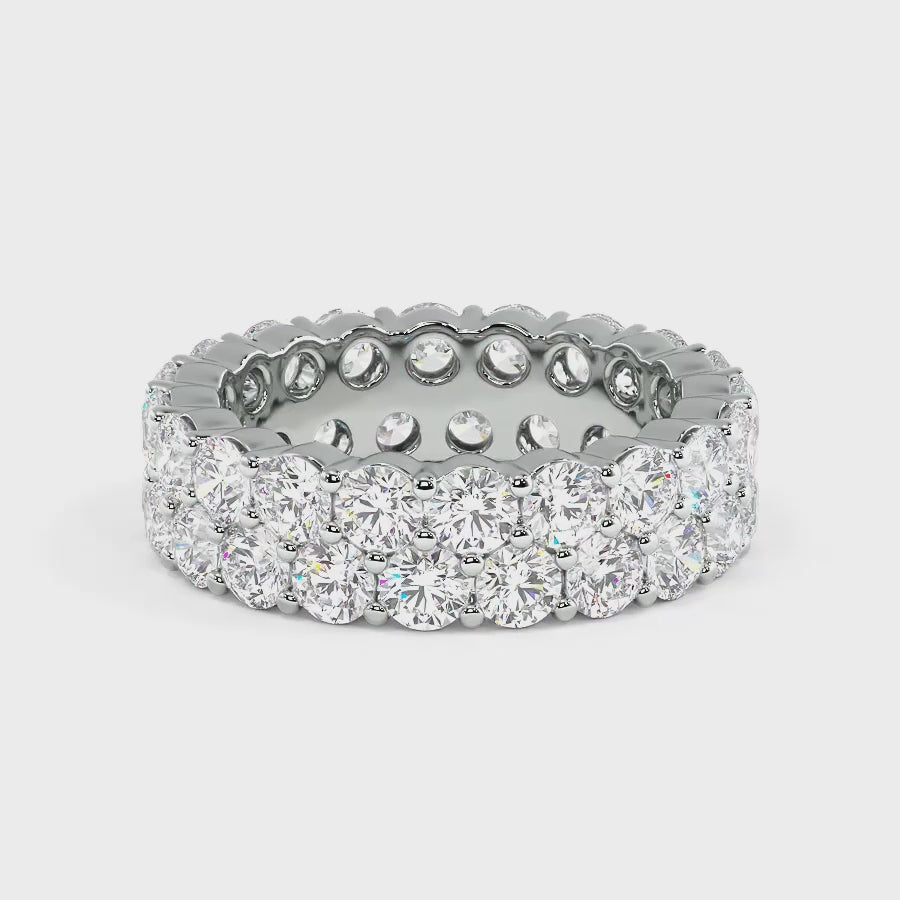 3.00-7.20 CT Round Cut Lab Grown Diamonds - Eternity Ring