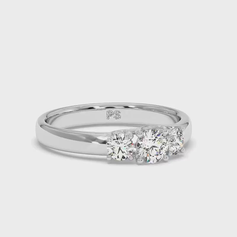 0.50-0.80 CT Round Cut Diamonds - Three Stone Ring