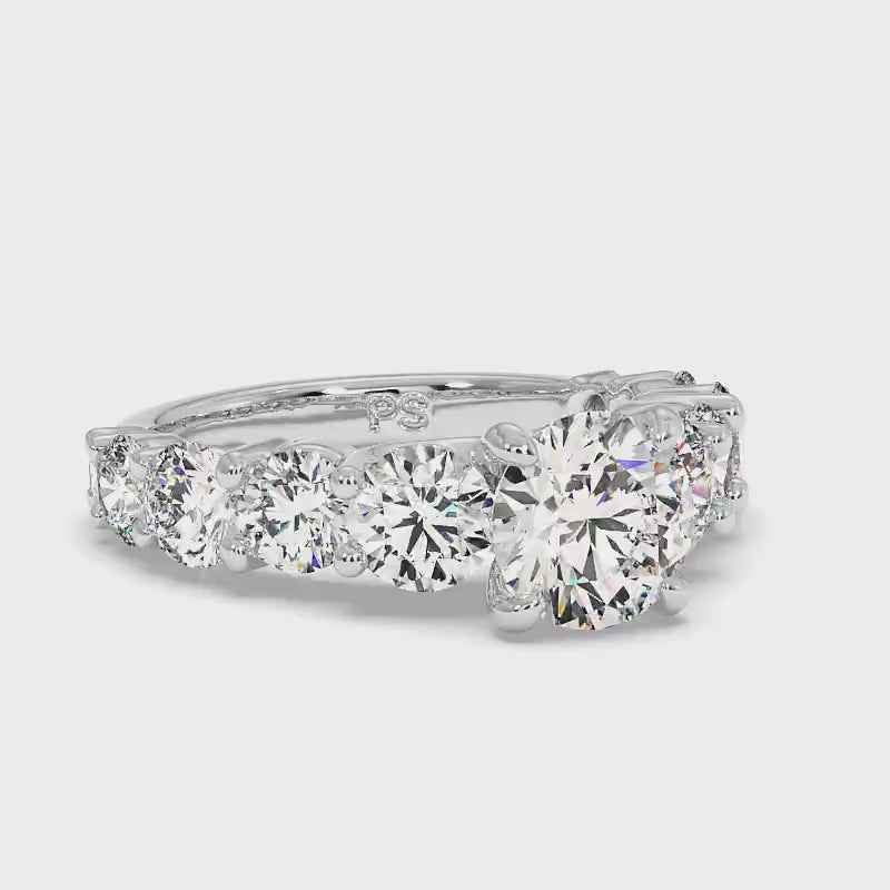 3.00-5.50 CT Round Cut Lab Grown Diamonds - Engagement Ring